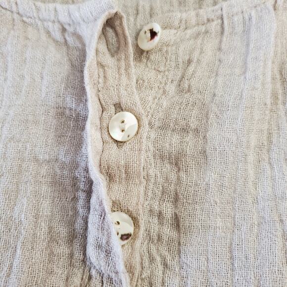 Pure Jill beige linen sleeveless tunic top with front pockets, size XL - Picture 4 of 8